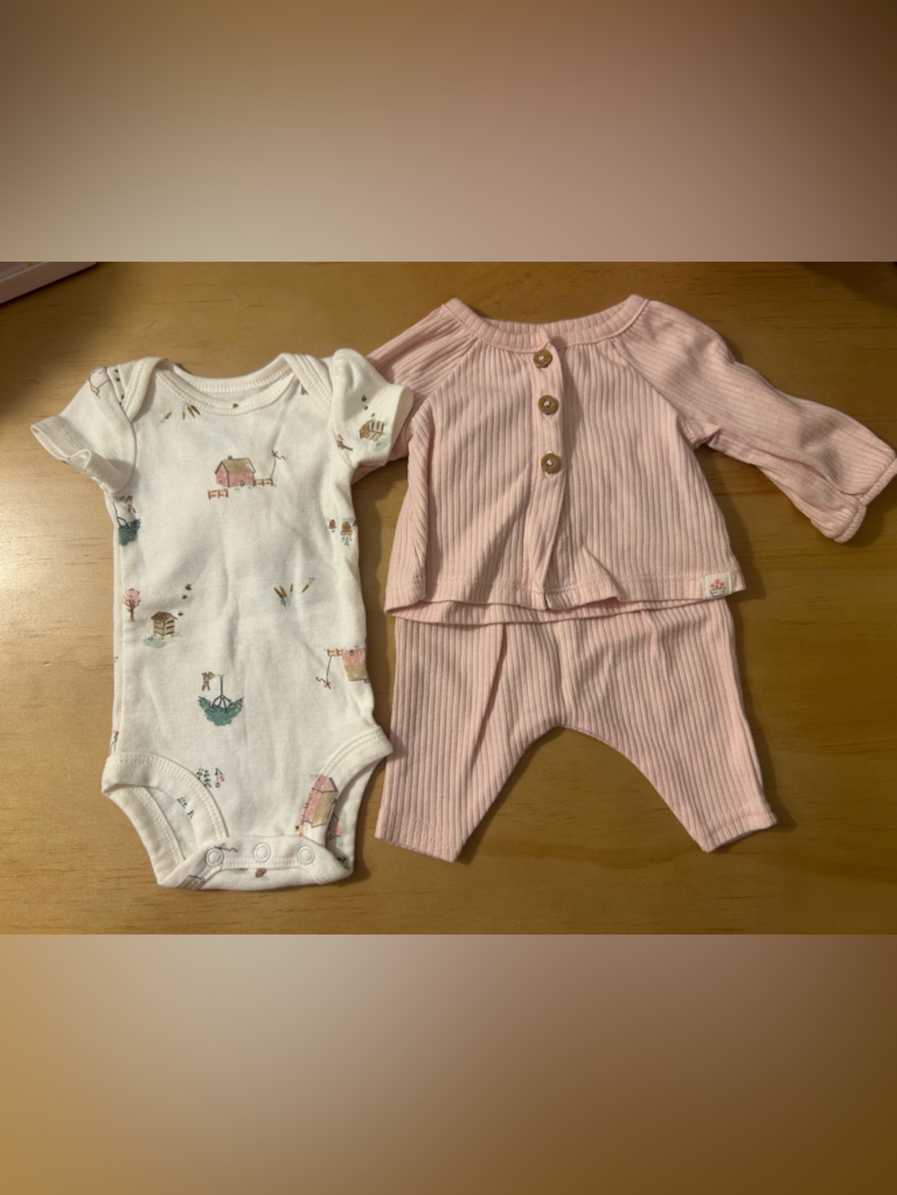 Carter's pink set of pants, jacket and onesie